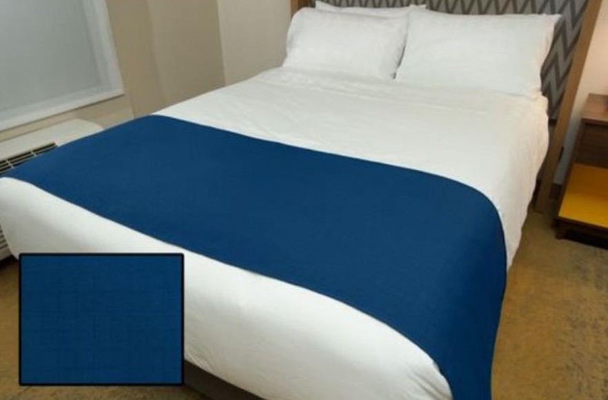 Hospitality Bed Top Cover with Integrated Bed Scarf